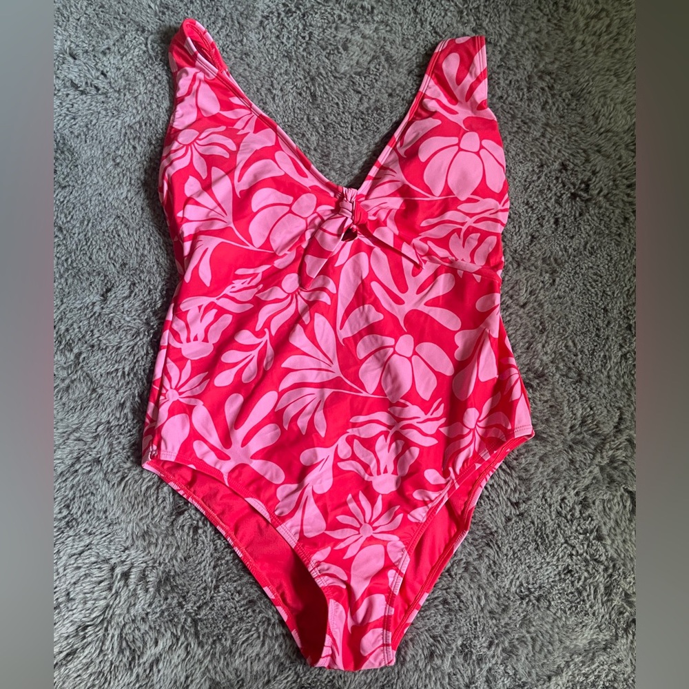 NWT Shade & Shore Floral One Piece Adjustable Swimsuit